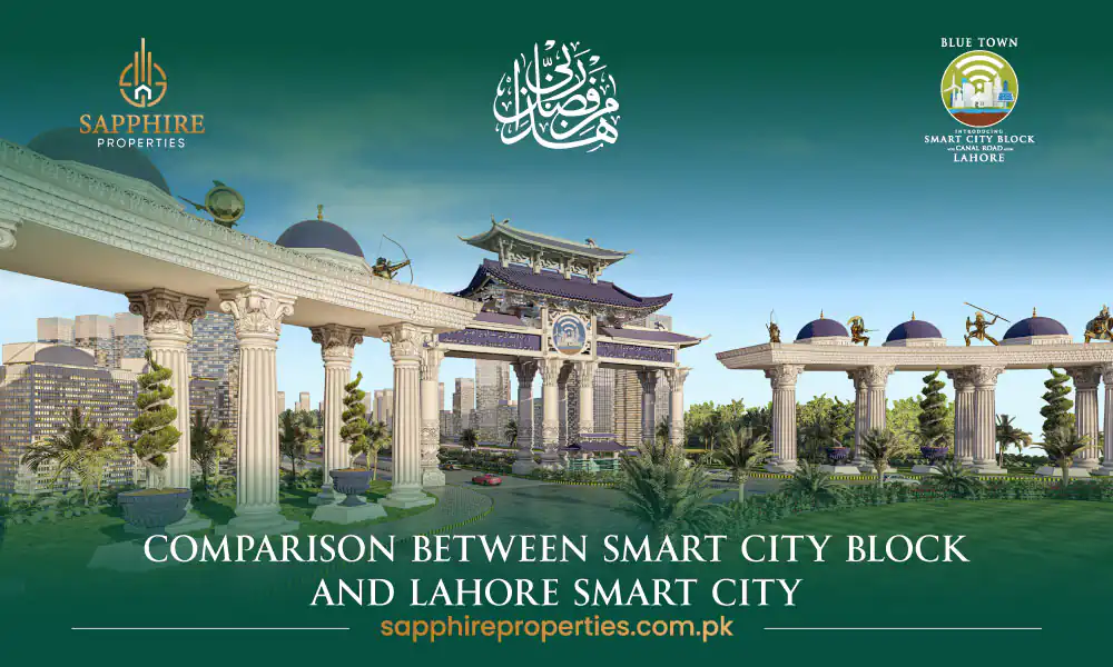 Comparison Between Smart City Block and Lahore Smart City