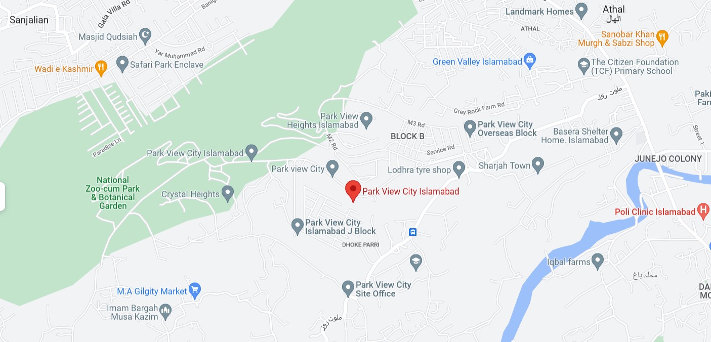 Park View City Islamabad Location Map