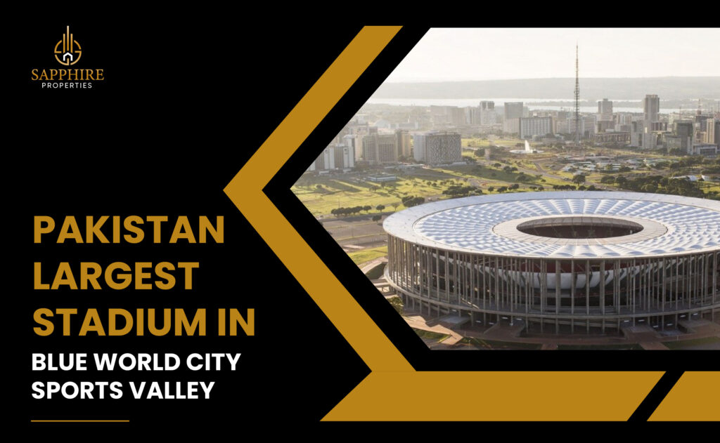 Pakistan Largest Cricket Stadium In Blue World City Sports Valley 5988