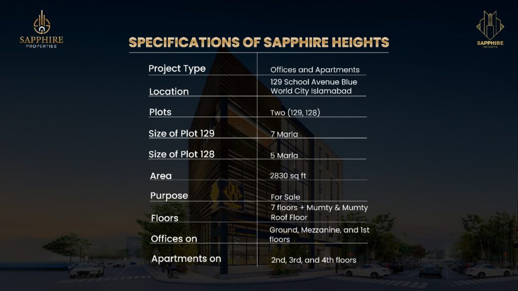 specification of sapphire heights