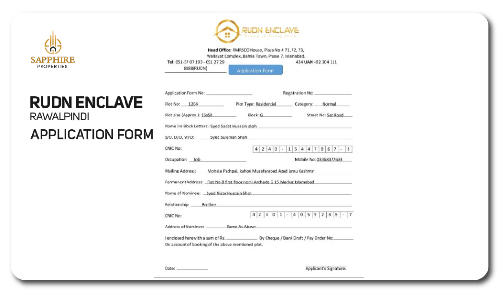 rudn enclave application form