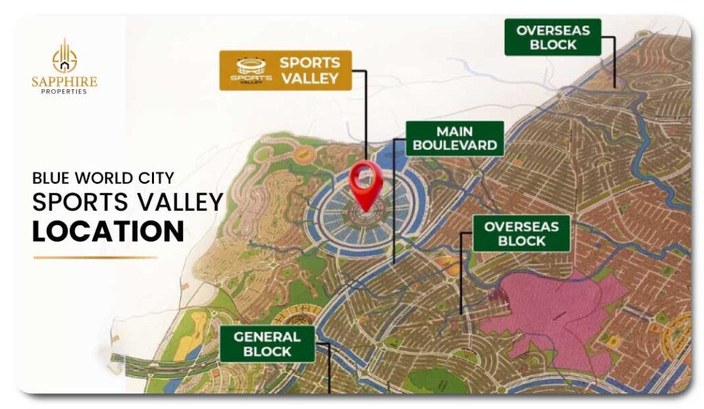 blue world city sports valley location