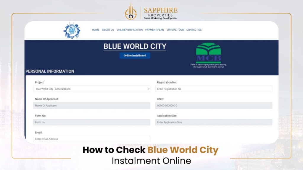 How to Check Blue World City Instalment Online